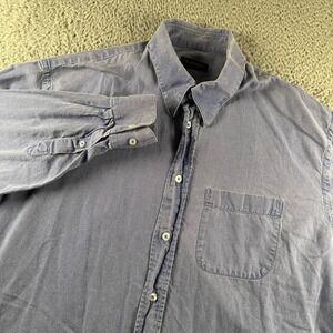 Canali Shirt Mens XXL‎ Button Down Long Sleeve Cotton Light Blue Made in Italy